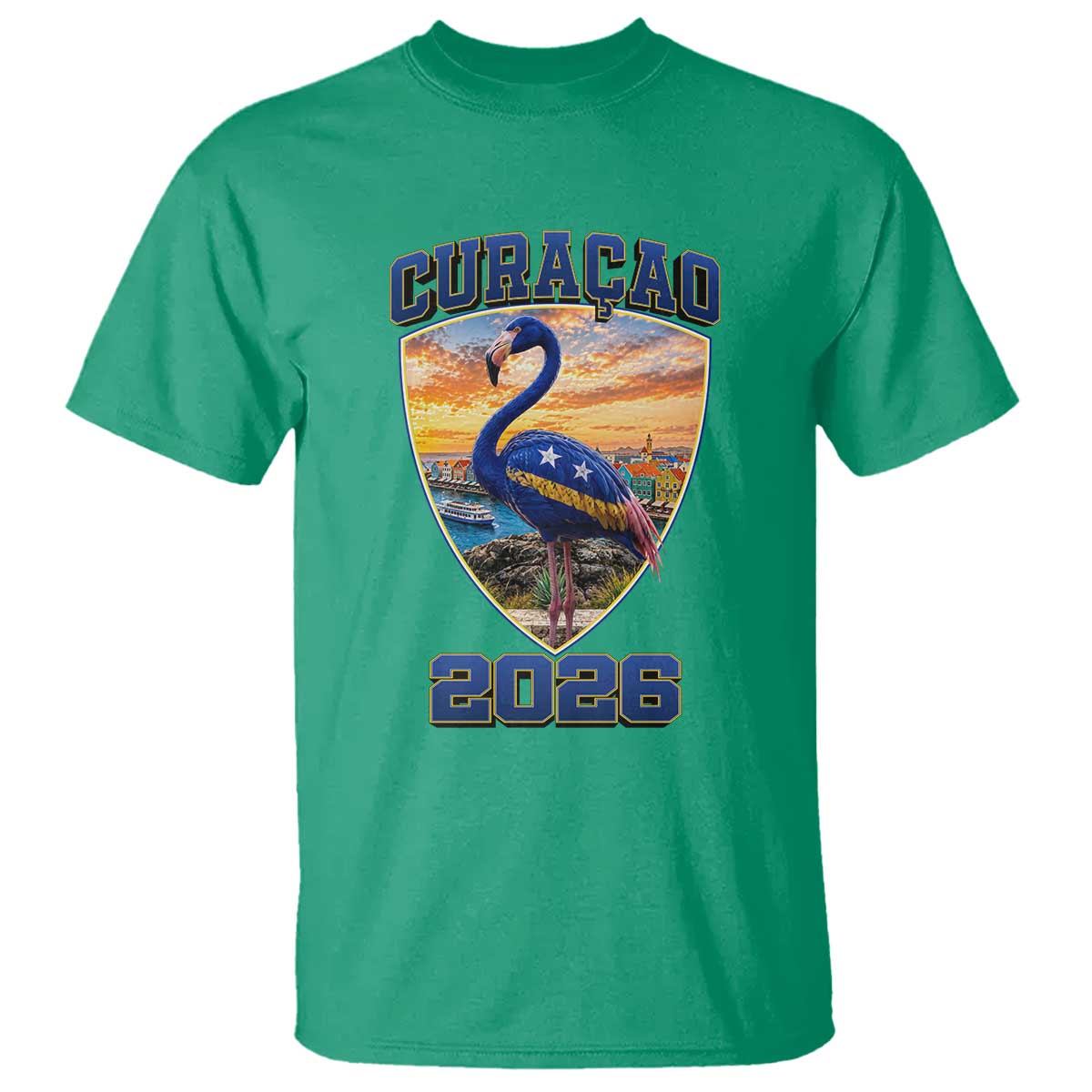 Funny Curacao Flamingo Soccer Lover T Shirt Caribbean Island Gift
