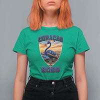 Funny Curacao Flamingo Soccer Lover T Shirt For Women Caribbean Island Gift