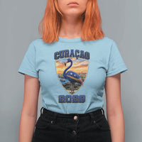 Funny Curacao Flamingo Soccer Lover T Shirt For Women Caribbean Island Gift