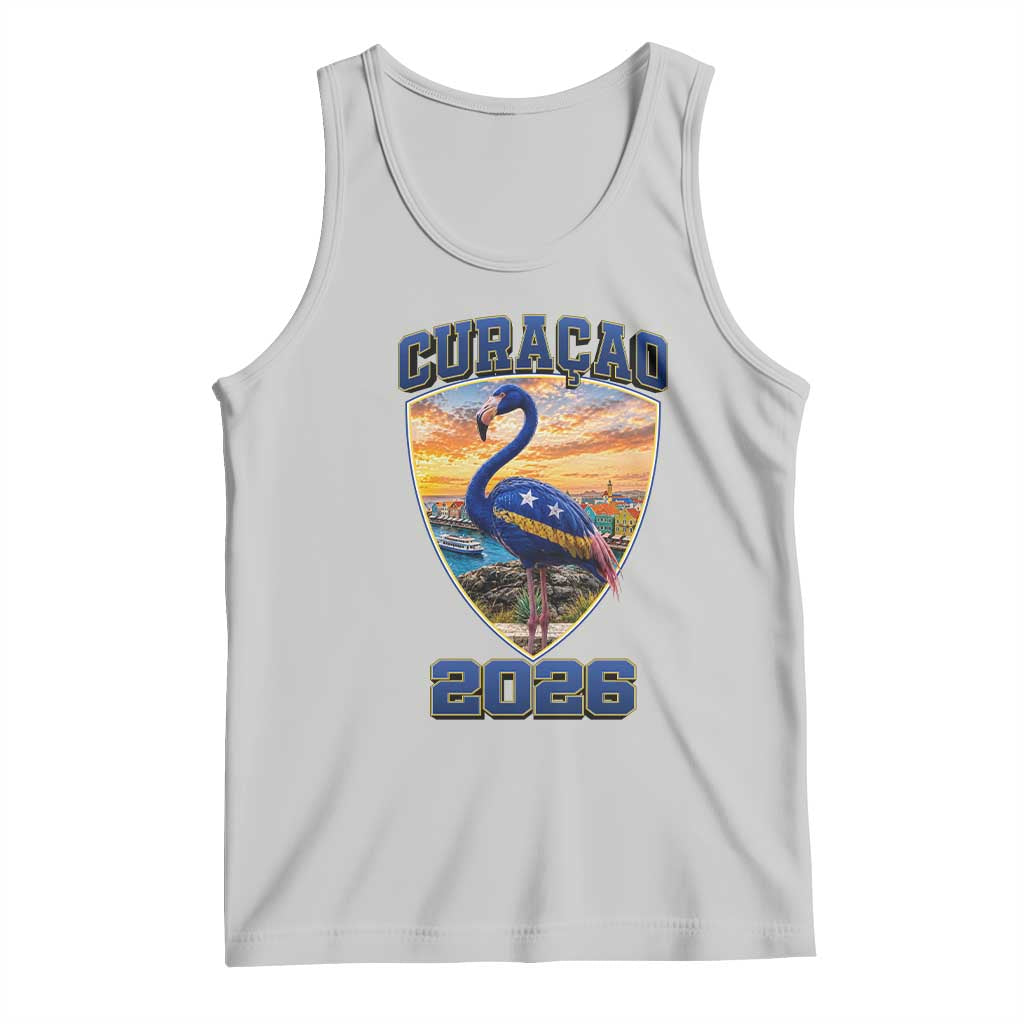 Funny Curacao Flamingo Soccer Lover Tank Top Caribbean Island Gift