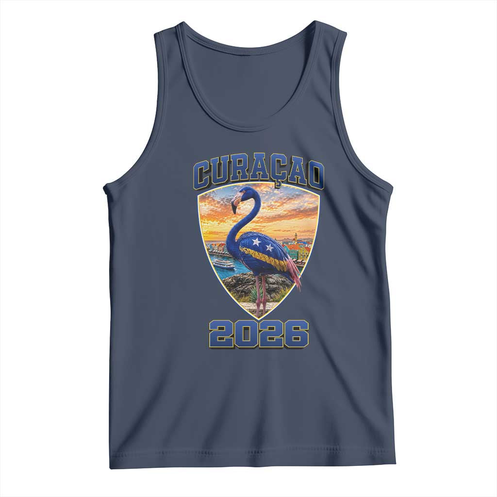 Funny Curacao Flamingo Soccer Lover Tank Top Caribbean Island Gift