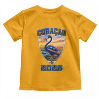 Funny Curacao Flamingo Soccer Lover Toddler T Shirt Caribbean Island Gift