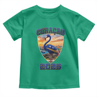 Funny Curacao Flamingo Soccer Lover Toddler T Shirt Caribbean Island Gift