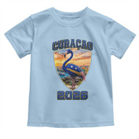 Funny Curacao Flamingo Soccer Lover Toddler T Shirt Caribbean Island Gift