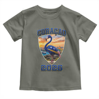 Funny Curacao Flamingo Soccer Lover Toddler T Shirt Caribbean Island Gift