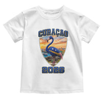 Funny Curacao Flamingo Soccer Lover Toddler T Shirt Caribbean Island Gift