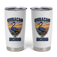 Funny Curacao Flamingo Soccer Lover Tumbler Cup Caribbean Island Gift