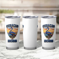 Funny Curacao Flamingo Soccer Lover Tumbler Cup Caribbean Island Gift