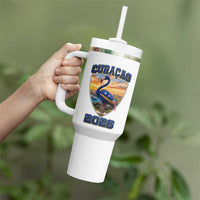 Funny Curacao Flamingo Soccer Lover Tumbler With Handle Caribbean Island Gift