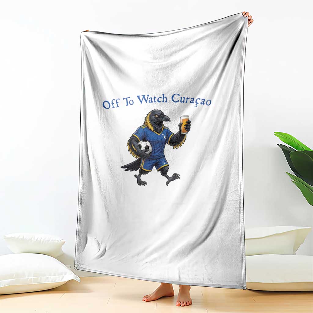 Funny Curacao Bird Soccer Fan Gift Throw Blanket Off To Watch Curaçao