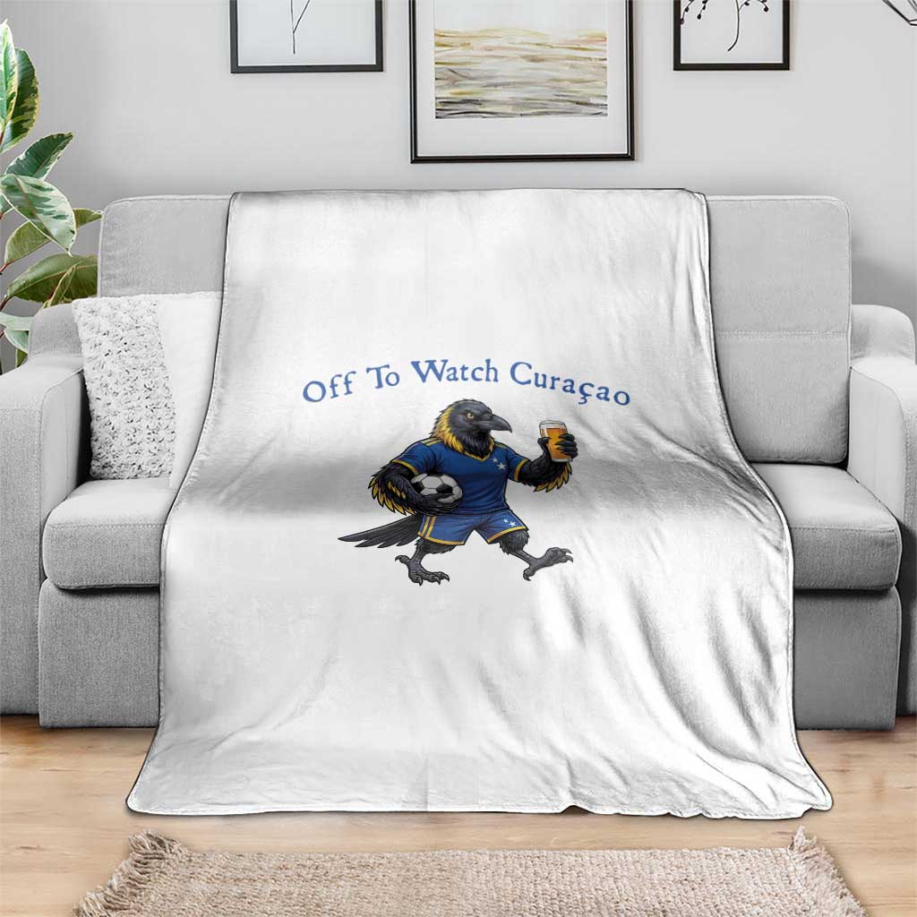 Funny Curacao Bird Soccer Fan Gift Throw Blanket Off To Watch Curaçao