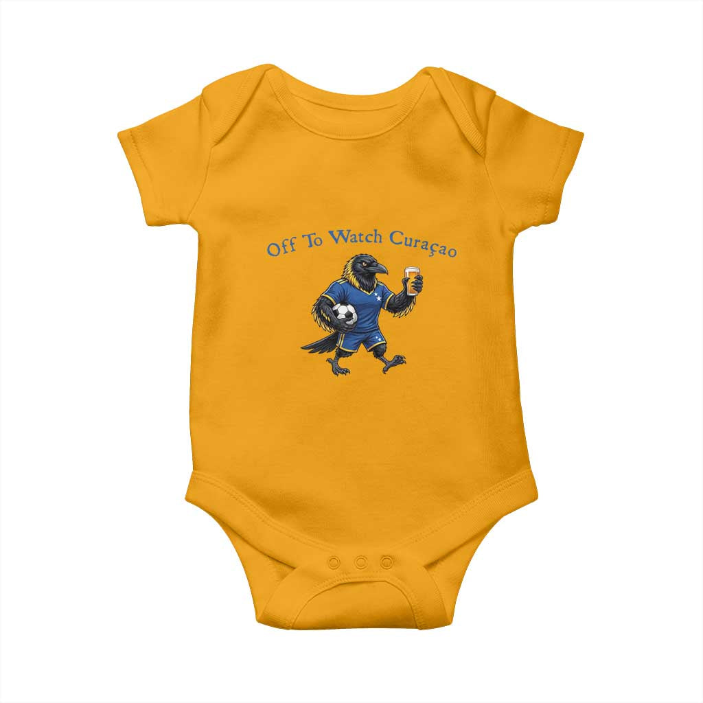 Funny Curacao Bird Soccer Fan Gift Baby Onesie Off To Watch Curaçao