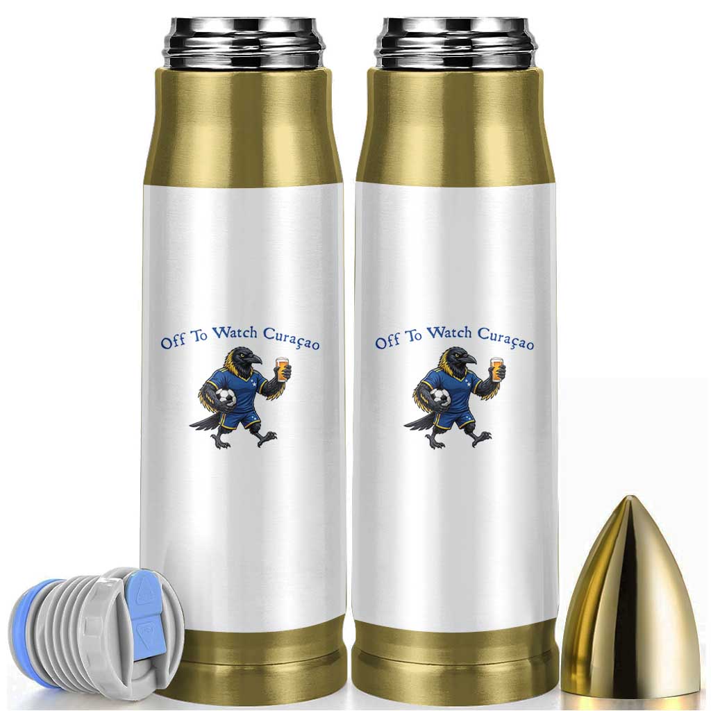 Funny Curacao Bird Soccer Fan Gift Bullet Tumbler Off To Watch Curaçao