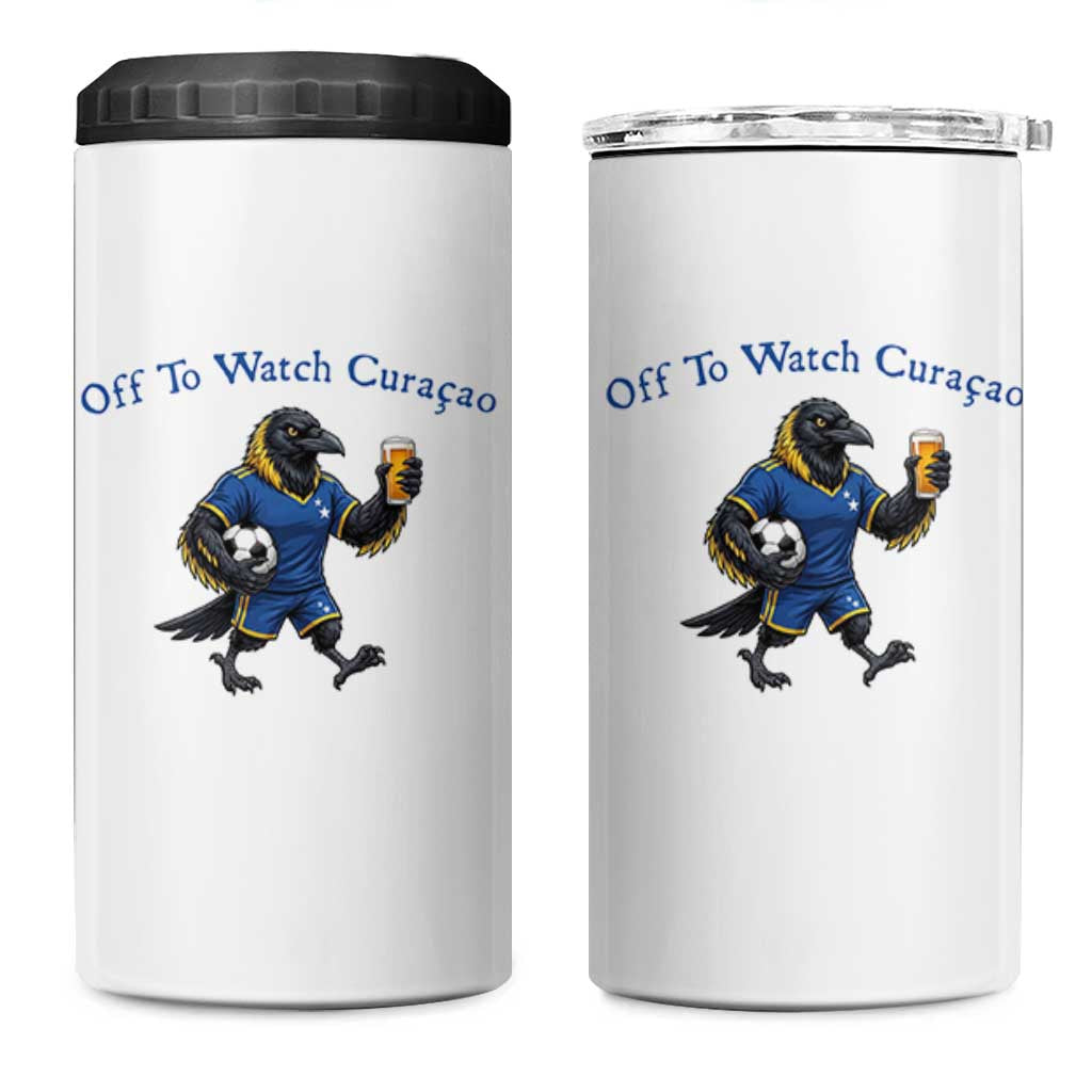 Funny Curacao Bird Soccer Fan Gift 4 in 1 Can Cooler Tumbler Off To Watch Curaçao