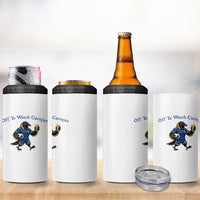 Funny Curacao Bird Soccer Fan Gift 4 in 1 Can Cooler Tumbler Off To Watch Curaçao