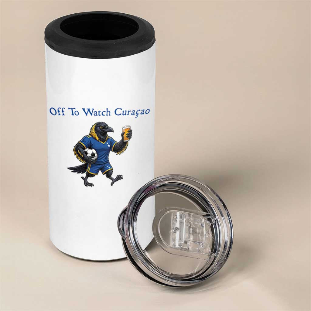 Funny Curacao Bird Soccer Fan Gift 4 in 1 Can Cooler Tumbler Off To Watch Curaçao