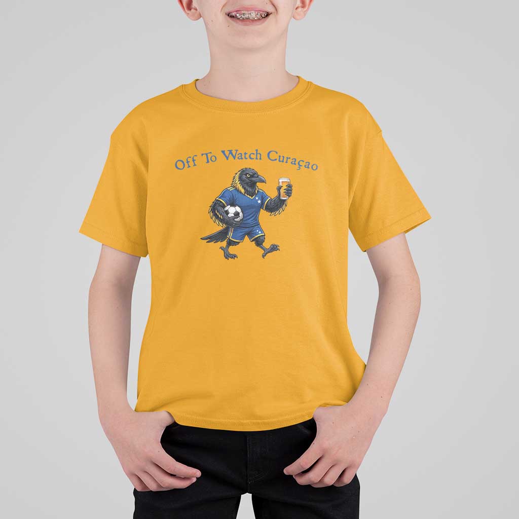 Funny Curacao Bird Soccer Fan Gift T Shirt For Kid Off To Watch Curaçao
