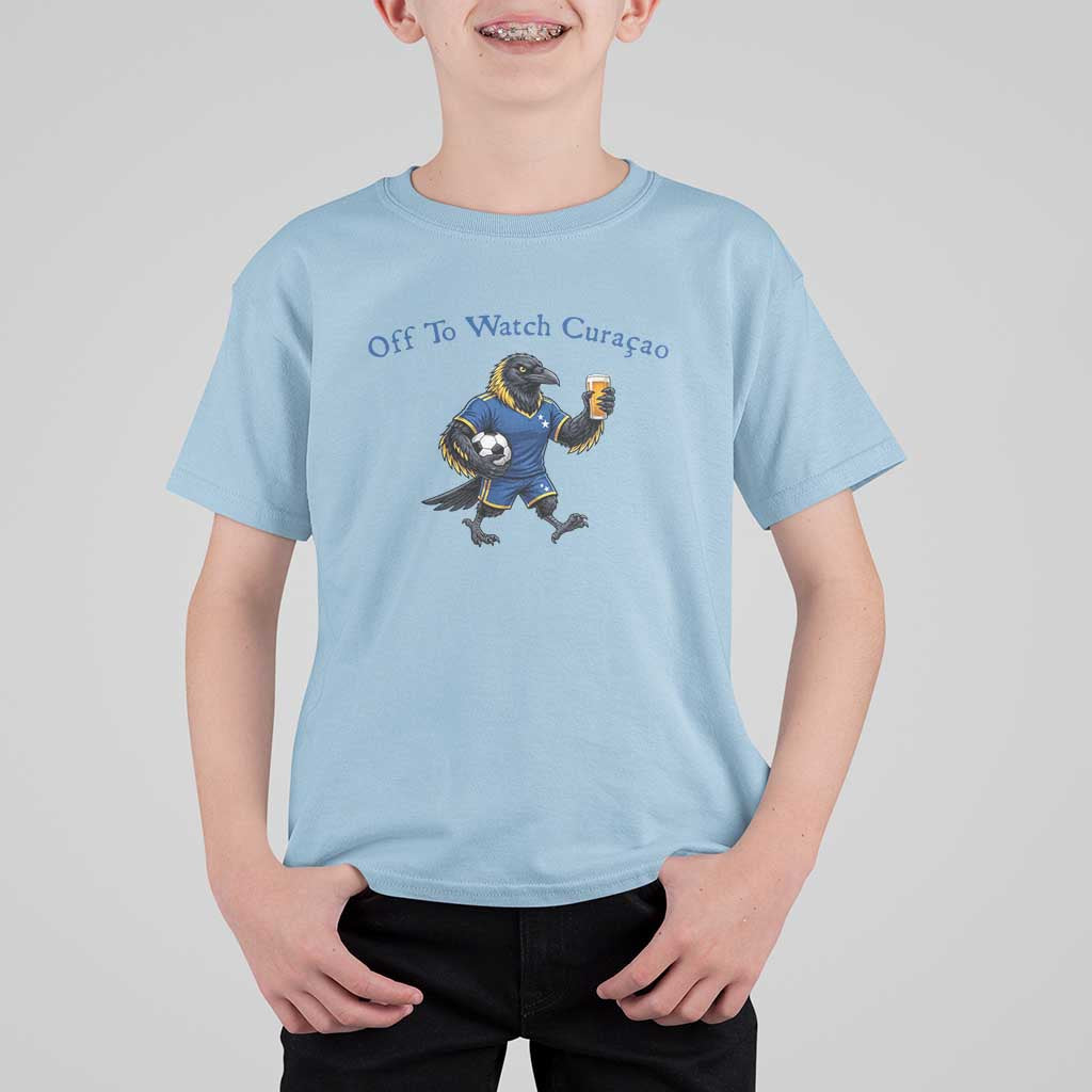 Funny Curacao Bird Soccer Fan Gift T Shirt For Kid Off To Watch Curaçao