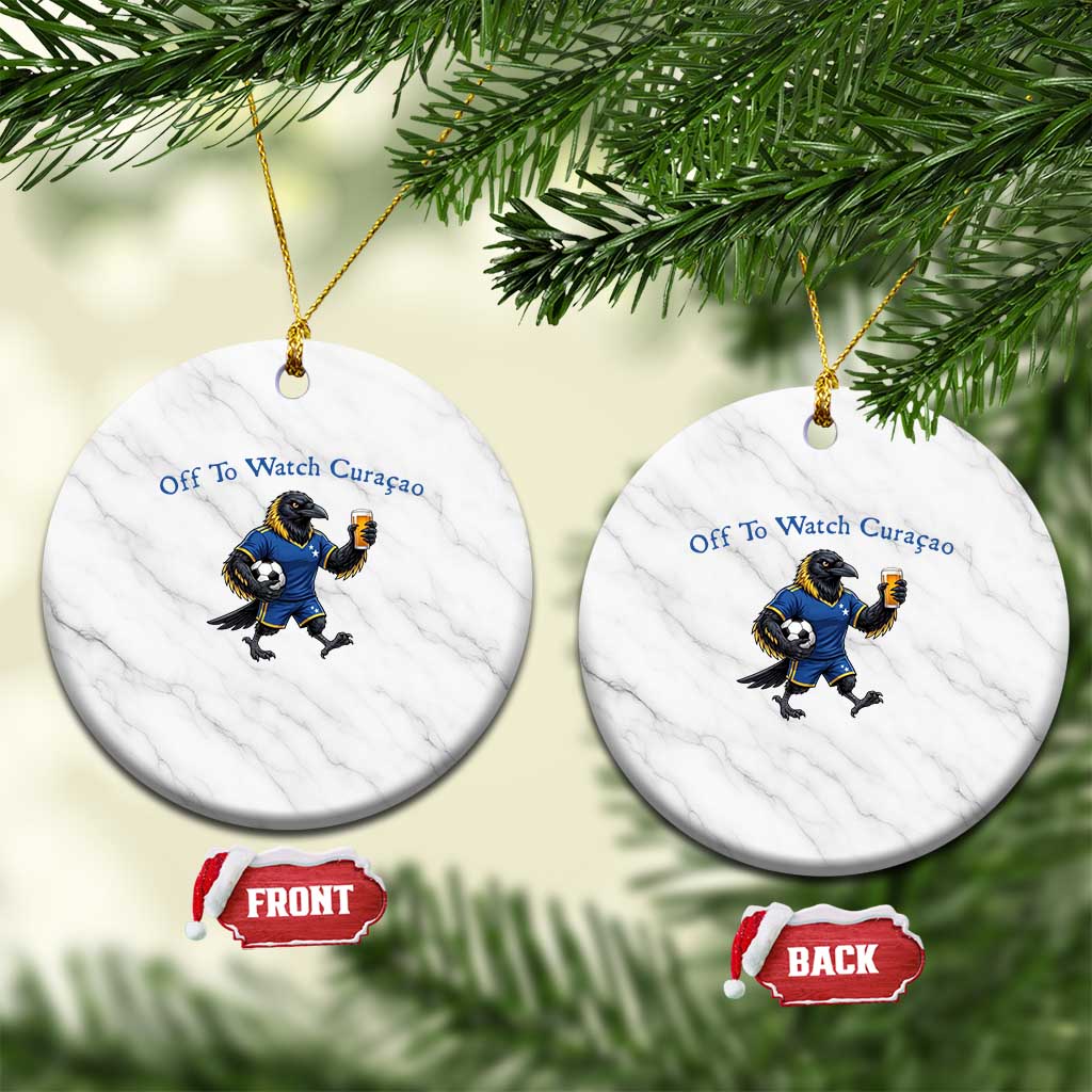 Funny Curacao Bird Soccer Fan Gift Ceramic Ornament Off To Watch Curaçao