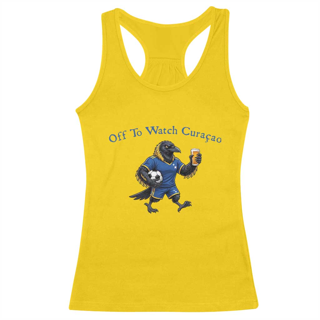 Funny Curacao Bird Soccer Fan Gift Racerback Tank Top Off To Watch Curaçao