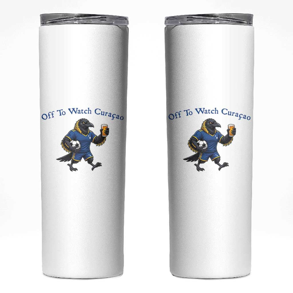 Funny Curacao Bird Soccer Fan Gift Skinny Tumbler Off To Watch Curaçao