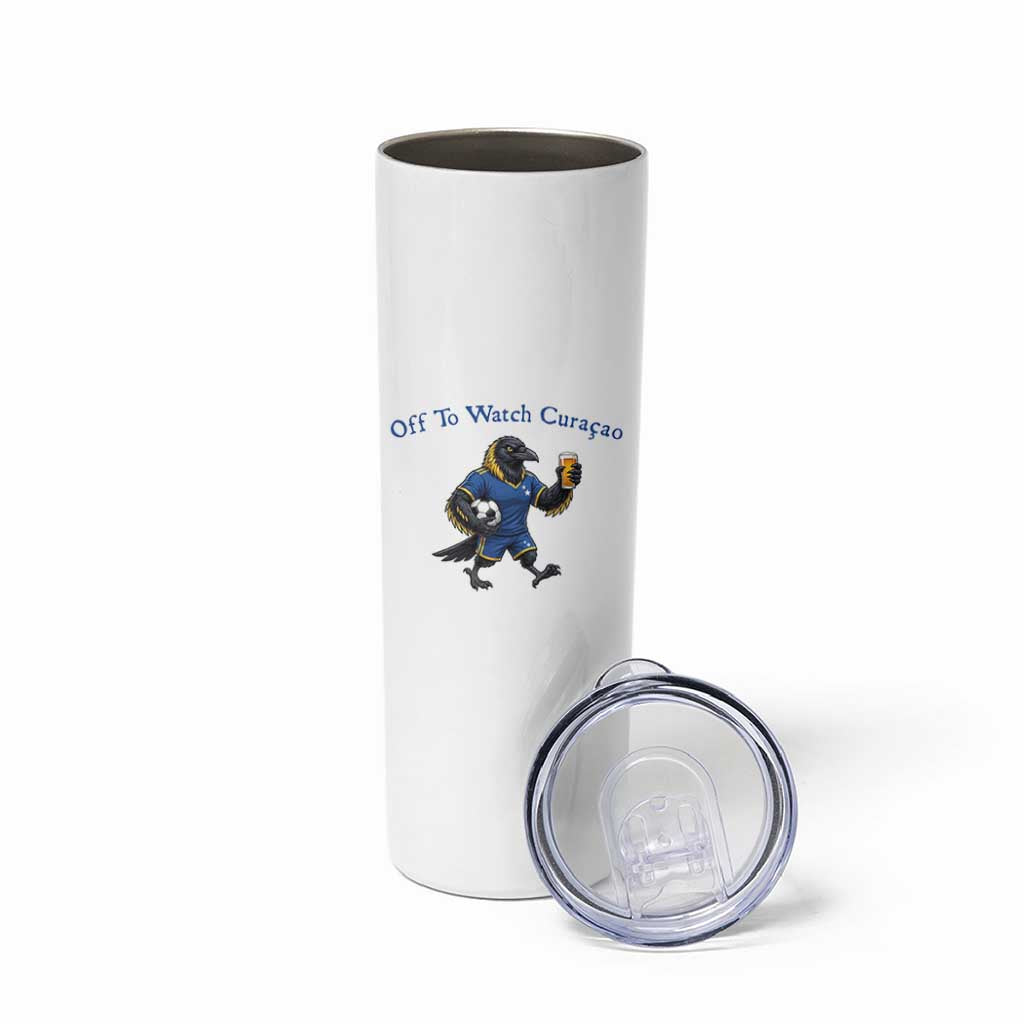 Funny Curacao Bird Soccer Fan Gift Skinny Tumbler Off To Watch Curaçao