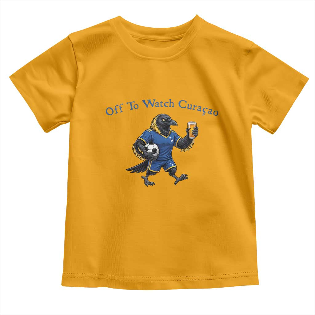 Funny Curacao Bird Soccer Fan Gift Toddler T Shirt Off To Watch Curaçao