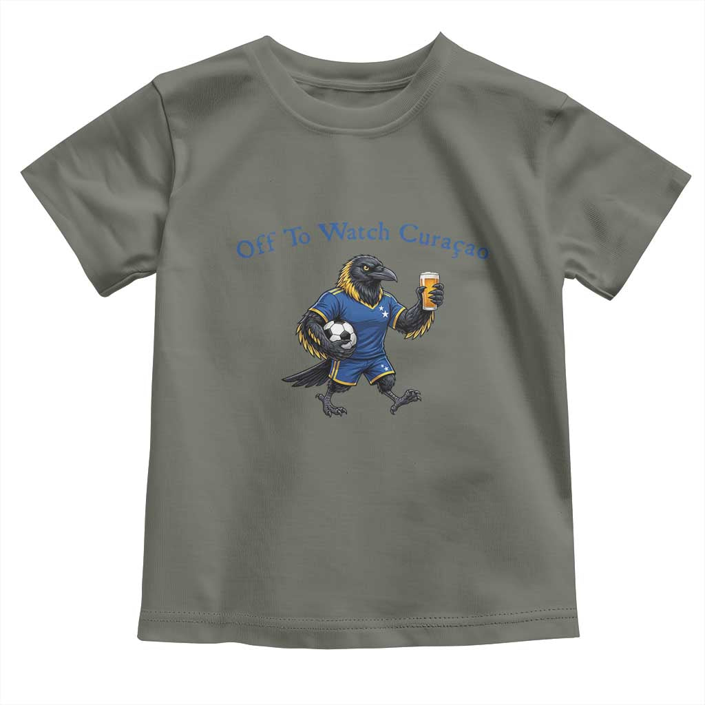 Funny Curacao Bird Soccer Fan Gift Toddler T Shirt Off To Watch Curaçao