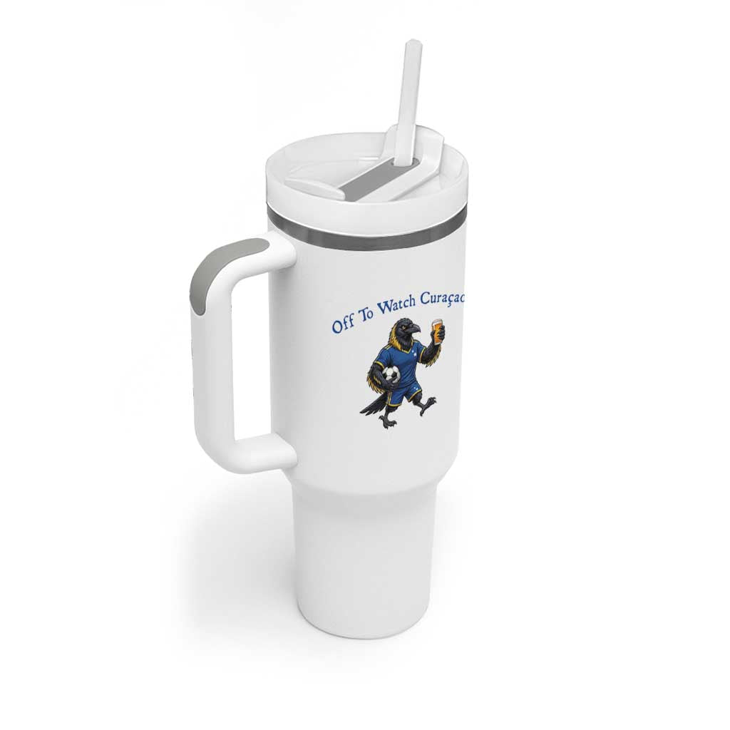 Funny Curacao Bird Soccer Fan Gift Tumbler With Handle Off To Watch Curaçao
