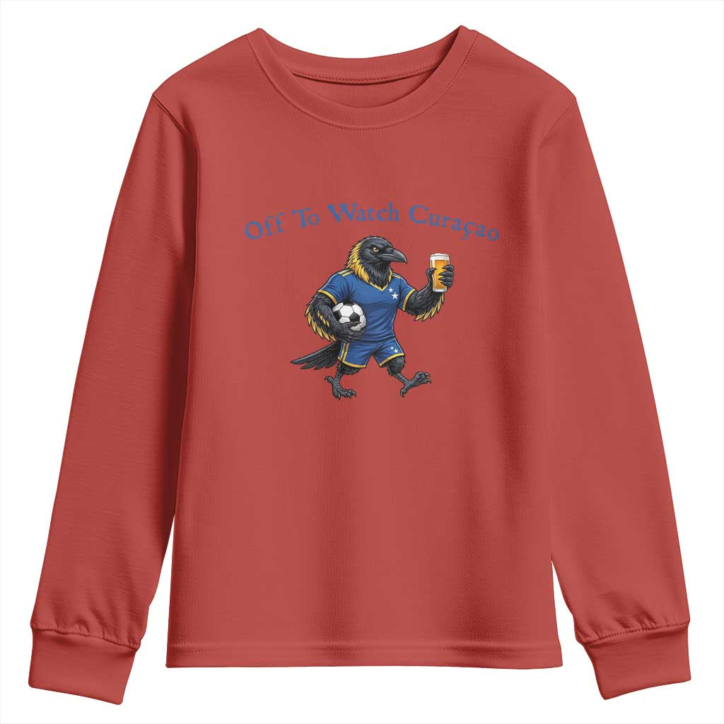 Funny Curacao Bird Soccer Fan Gift Youth Sweatshirt Off To Watch Curaçao