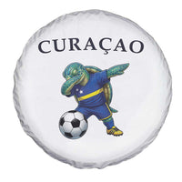 Funny Dabbing Sea Turtle Curaçao Soccer Fan Spare Tire Cover Caribbean Pride Graphic