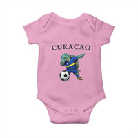 Funny Dabbing Sea Turtle Curaçao Soccer Fan Baby Onesie Caribbean Pride Graphic