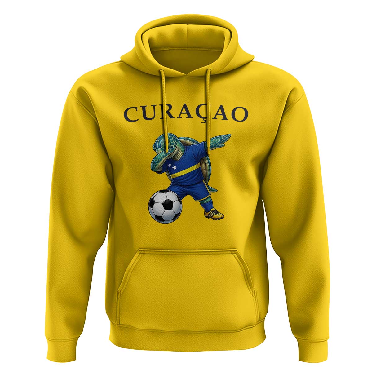 Funny Dabbing Sea Turtle Curaçao Soccer Fan Hoodie Caribbean Pride Graphic