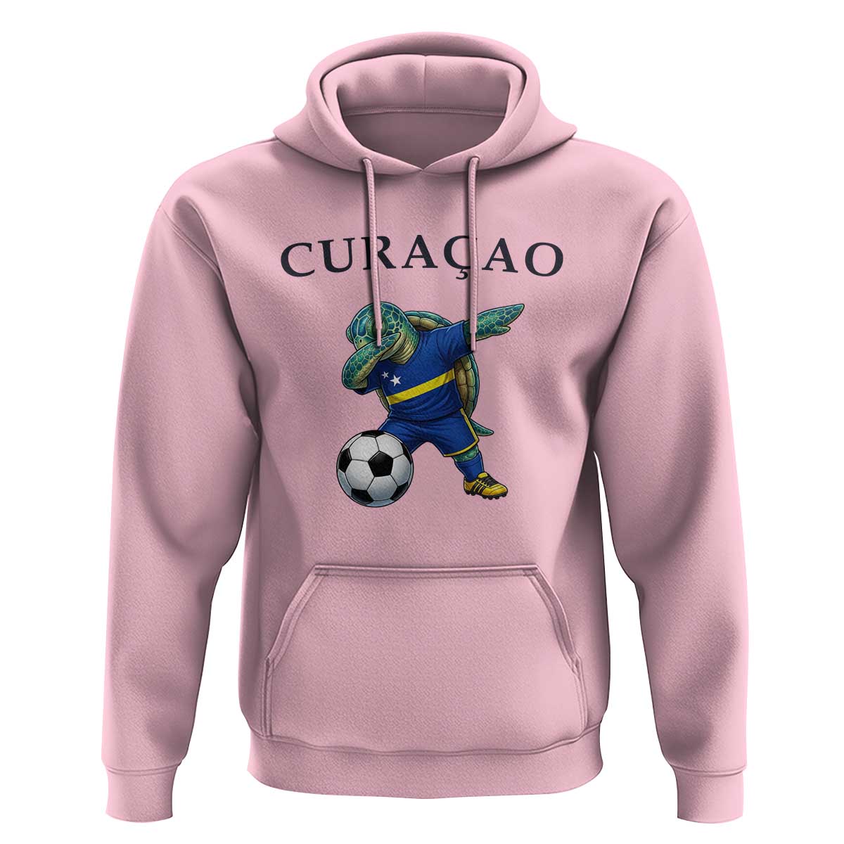 Funny Dabbing Sea Turtle Curaçao Soccer Fan Hoodie Caribbean Pride Graphic