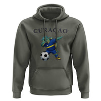 Funny Dabbing Sea Turtle Curaçao Soccer Fan Hoodie Caribbean Pride Graphic