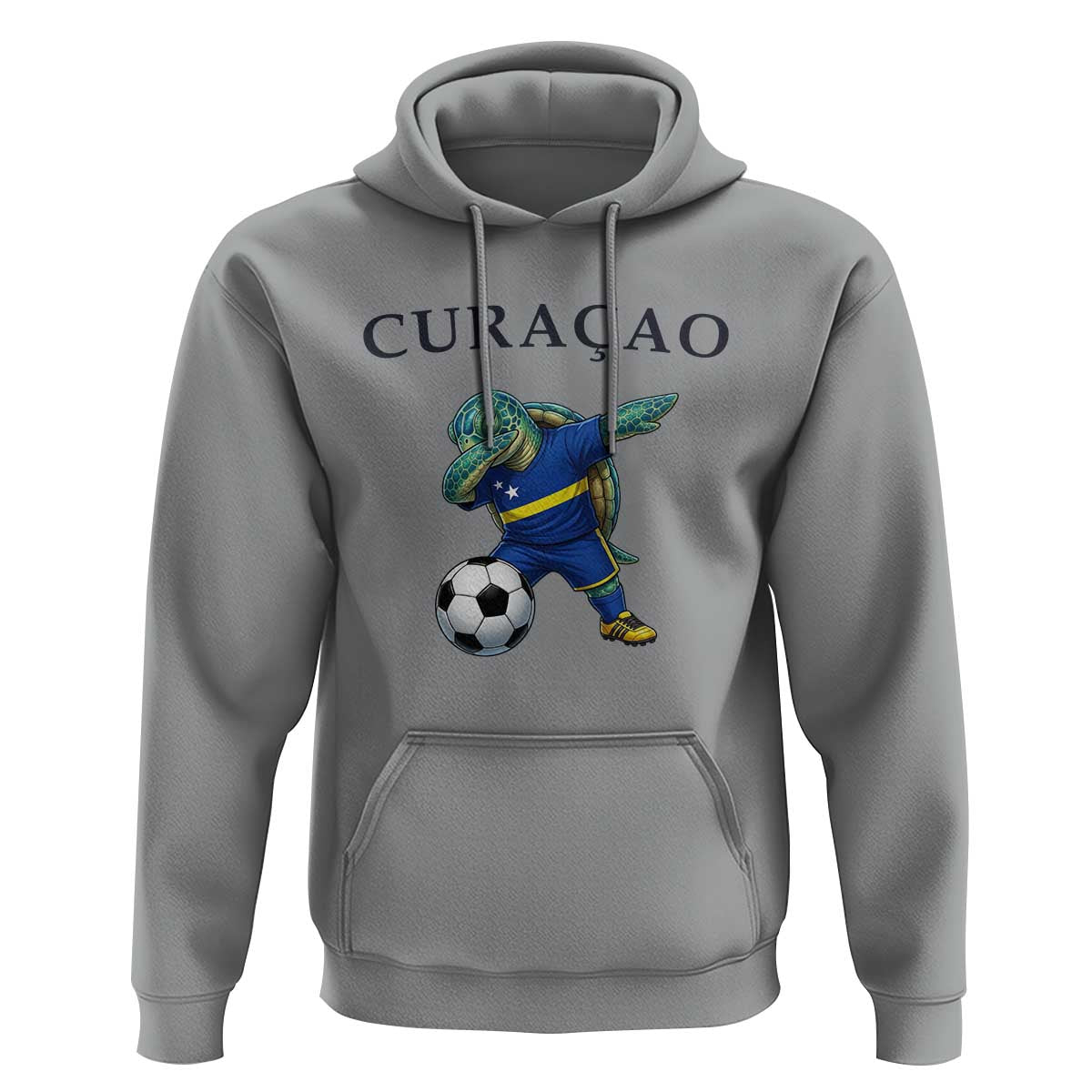 Funny Dabbing Sea Turtle Curaçao Soccer Fan Hoodie Caribbean Pride Graphic