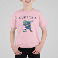 Funny Dabbing Sea Turtle Curaçao Soccer Fan T Shirt For Kid Caribbean Pride Graphic