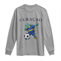 Funny Dabbing Sea Turtle Curaçao Soccer Fan Long Sleeve Shirt Caribbean Pride Graphic