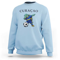 Funny Dabbing Sea Turtle Curaçao Soccer Fan Sweatshirt Caribbean Pride Graphic