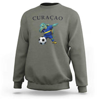 Funny Dabbing Sea Turtle Curaçao Soccer Fan Sweatshirt Caribbean Pride Graphic