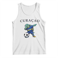 Funny Dabbing Sea Turtle Curaçao Soccer Fan Tank Top Caribbean Pride Graphic
