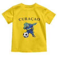 Funny Dabbing Sea Turtle Curaçao Soccer Fan Toddler T Shirt Caribbean Pride Graphic