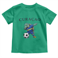 Funny Dabbing Sea Turtle Curaçao Soccer Fan Toddler T Shirt Caribbean Pride Graphic