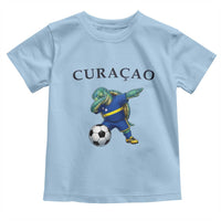 Funny Dabbing Sea Turtle Curaçao Soccer Fan Toddler T Shirt Caribbean Pride Graphic