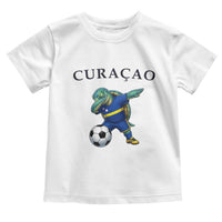 Funny Dabbing Sea Turtle Curaçao Soccer Fan Toddler T Shirt Caribbean Pride Graphic
