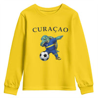 Funny Dabbing Sea Turtle Curaçao Soccer Fan Youth Sweatshirt Caribbean Pride Graphic