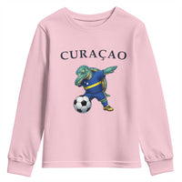 Funny Dabbing Sea Turtle Curaçao Soccer Fan Youth Sweatshirt Caribbean Pride Graphic