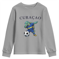 Funny Dabbing Sea Turtle Curaçao Soccer Fan Youth Sweatshirt Caribbean Pride Graphic