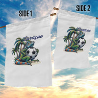 Funny Curaçao Iguana Soccer Fan Garden Flag Caribbean Pride Football Graphic