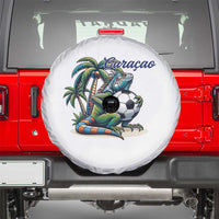 Funny Curaçao Iguana Soccer Fan Spare Tire Cover Caribbean Pride Football Graphic